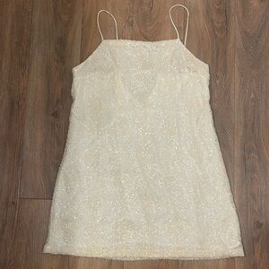 Free People Cream Mini Dress
